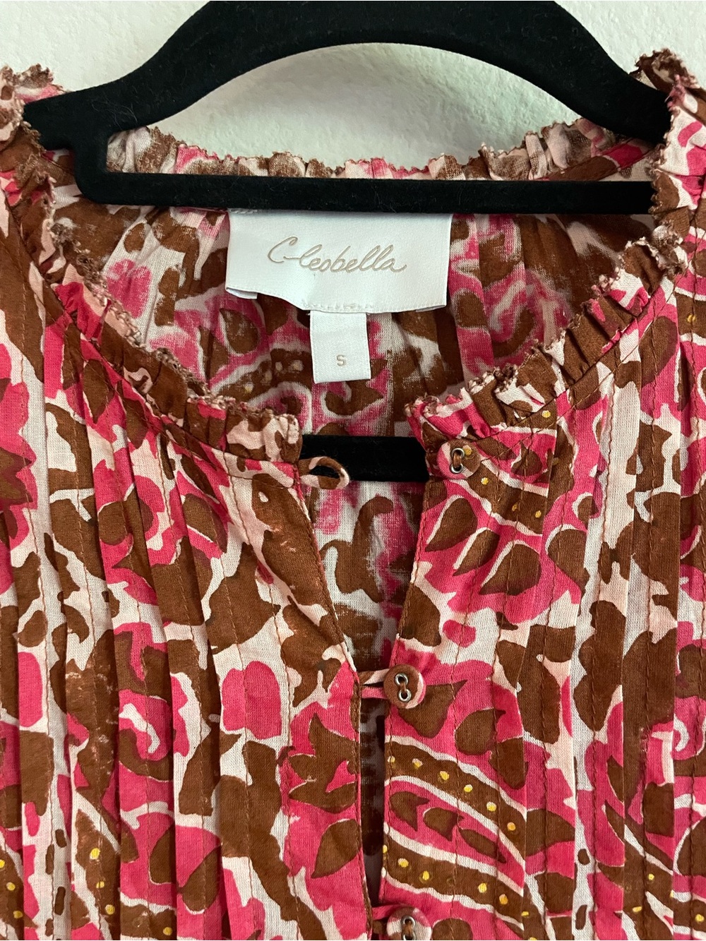 Cleobella Calla Blouse in Aurora Paisley Print Ruffle Cap Sleeves Size Small - Picture 3 of 7
